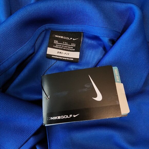 NWT Nike Golf Dri-Fit HERCULES SEALING PRODUCT Blue Branded Employee Polo XXL - Picture 6 of 9